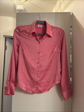 Wilfred Rose Pink Satin Button-Down Shirt